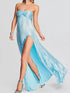 Fashorio Split Sweetheart Neck Tube Maxi Dress