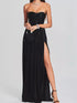 Fashorio Split Sweetheart Neck Tube Maxi Dress