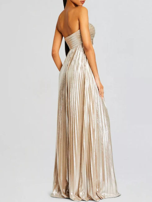 Fashorio Split Sweetheart Neck Tube Maxi Dress