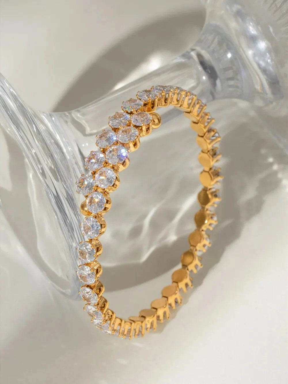 Stainless Steel Inlaid Zircon Bracelet - Fashorio