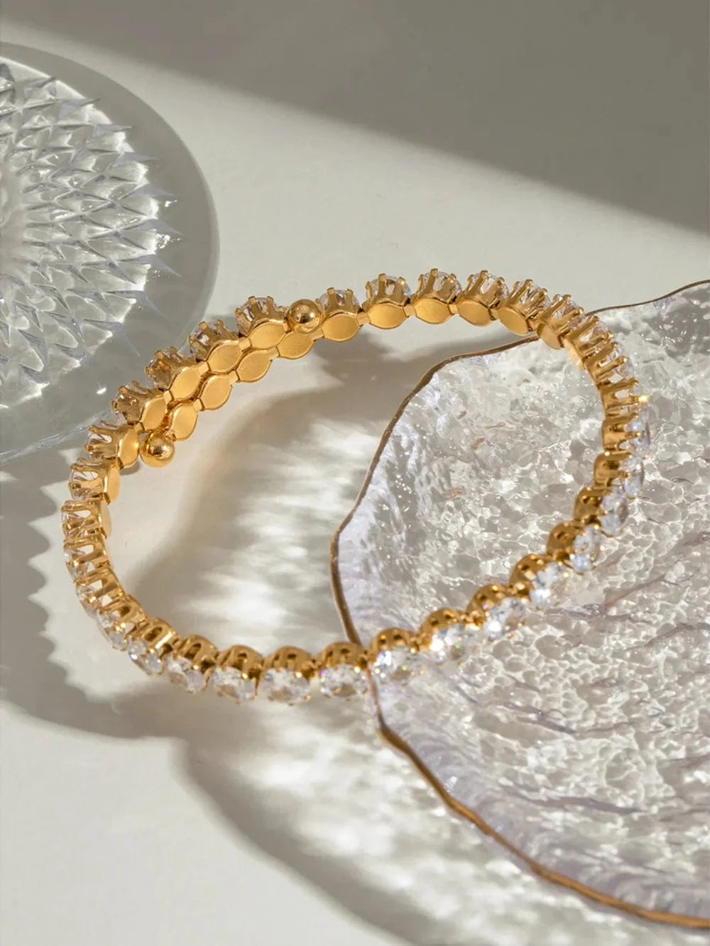 Stainless Steel Inlaid Zircon Bracelet - Fashorio