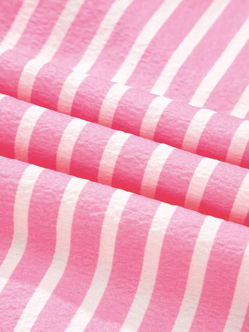 Fashorio Stripe Buttoned Front Long Sleeve Top and Pants 2 Piece Sleepwear