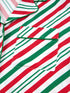 Fashorio Stripe Contrast Velvet Ribbon Knot Christmas 2pcs Pajama Set