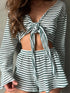 Fashorio Striped Long Sleeve Top and Shorts Set