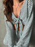 Fashorio Striped Long Sleeve Top and Shorts Set