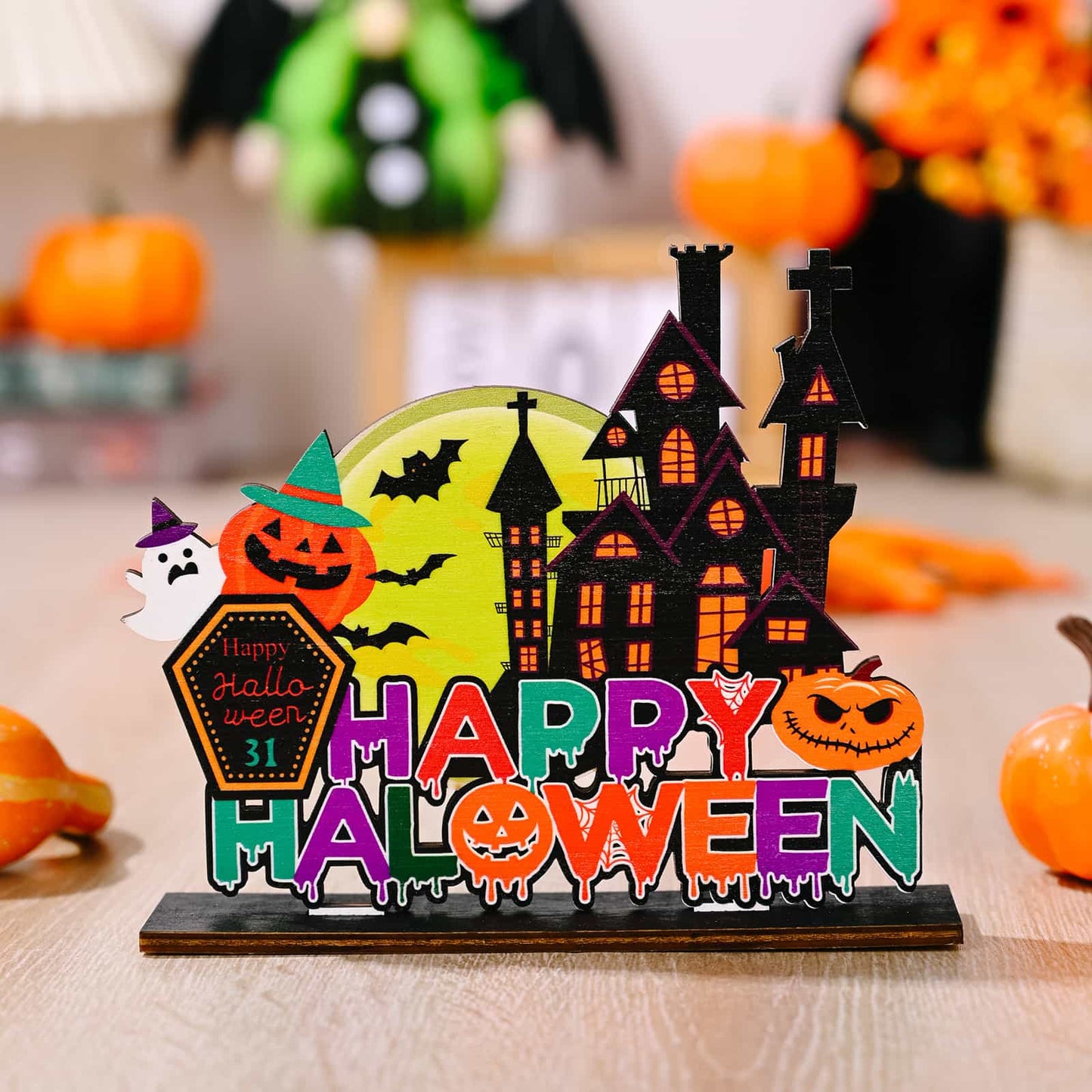 Assorted 2-Piece Halloween Element Ornaments Style E One Size - Fashorio