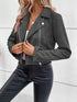 Suede Moto Jacket with Zip Detail - Fashorio
