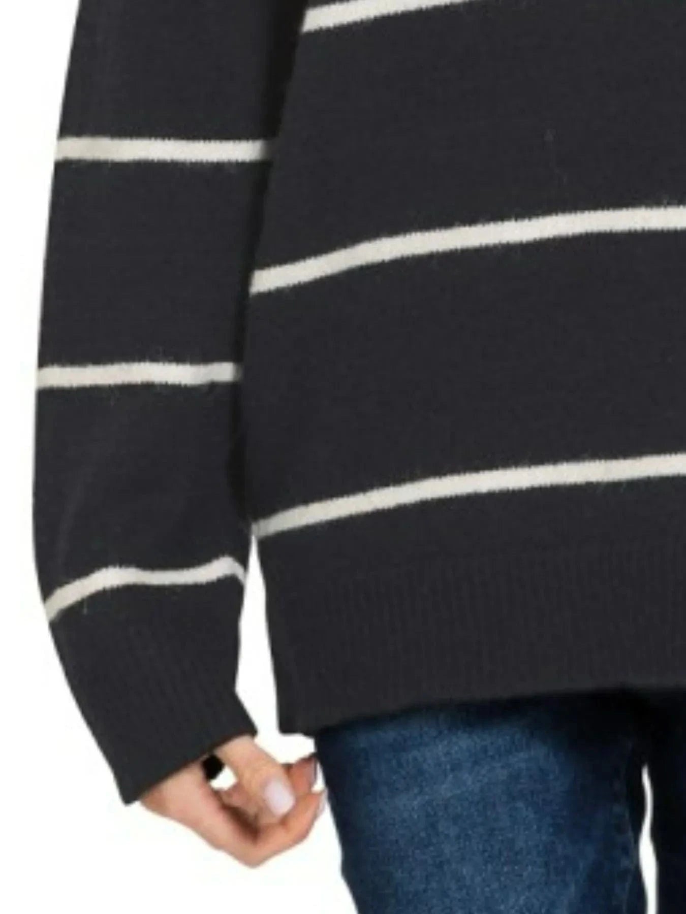 Zenana Round Neck Stripe Sweater - Fashorio