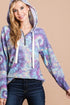 BiBi Brushed Circular Tie Dye Print Terry Hoodie - Fashorio