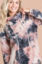 BiBi Brushed Tie Dye Overlapped Turtle Neck Sweatshirt - Fashorio