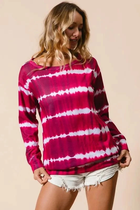 BiBi Tie Dye Print Terry Sweatshirt - Fashorio