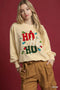 Umgee HO Applique French Terry Sweatshirt Cream - Fashorio