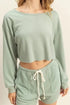 HYFVE Boat Neck Long Sleeve Cropped Top - Fashorio
