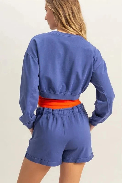 HYFVE Crew Neck Long Sleeve Crop Sweatshirt - Fashorio