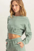 HYFVE Crew Neck Long Sleeve Crop Sweatshirt - Fashorio