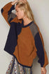 POL Color Block Half Zip Dropped Shoulder Sweatshirt - Fashorio
