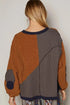 POL Color Block Half Zip Dropped Shoulder Sweatshirt - Fashorio