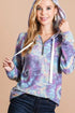 BiBi Brushed Circular Tie Dye Print Terry Hoodie PURPLE JADE MULTI - Fashorio