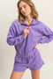 HYFVE Quarter Zip Drop Shoulder Sweatshirt Purple - Fashorio