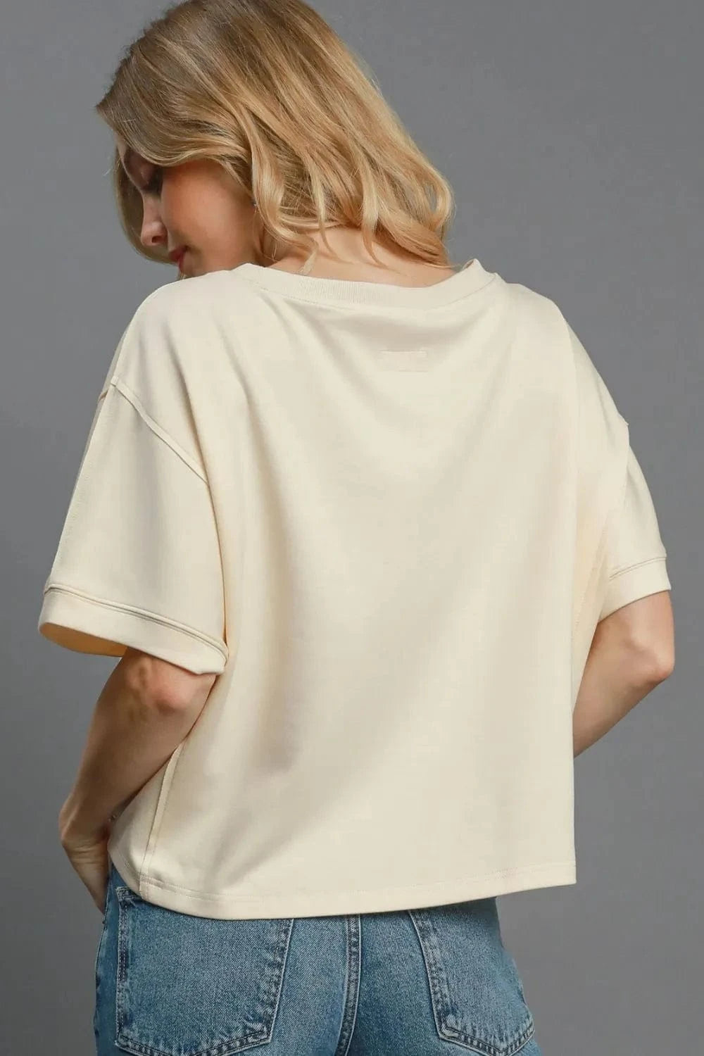 Umgee Full Size Lightweight Cropped Sweatshirt Plus Size - Fashorio