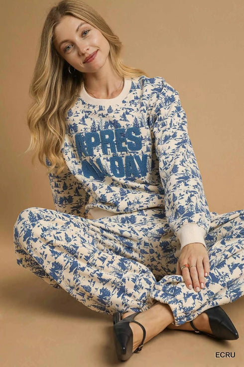 Umgee Scenic Print Cropped Sweatshirt - Fashorio