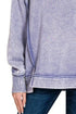Zenana Acid Wash Exposed-seam Fleece Sweatshirt - Fashorio