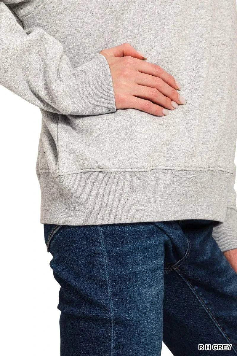 Zenana Fleece Half Zip Sweatshirt - Fashorio