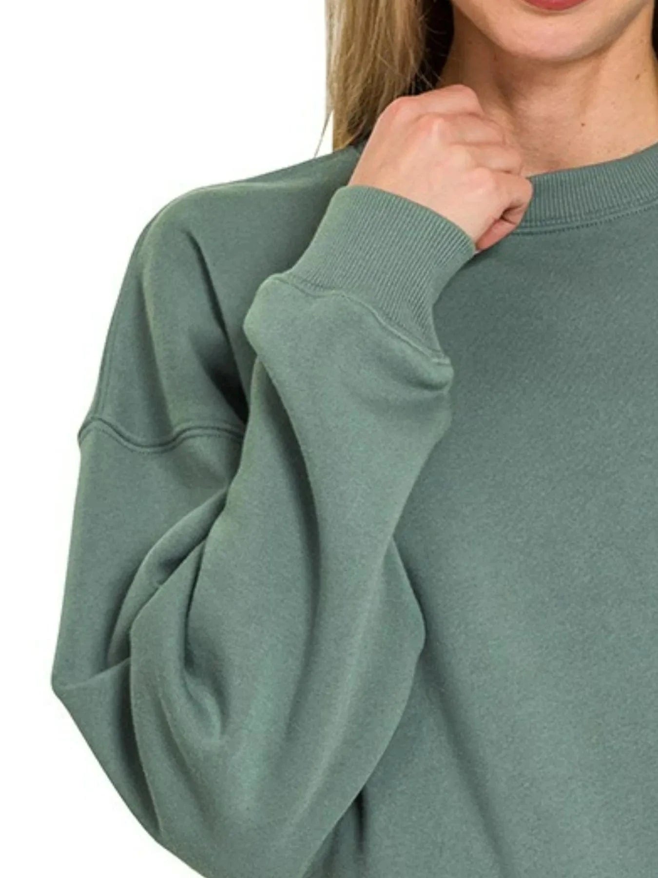 Zenana Fleece Round Neck Sweatshirts - Fashorio