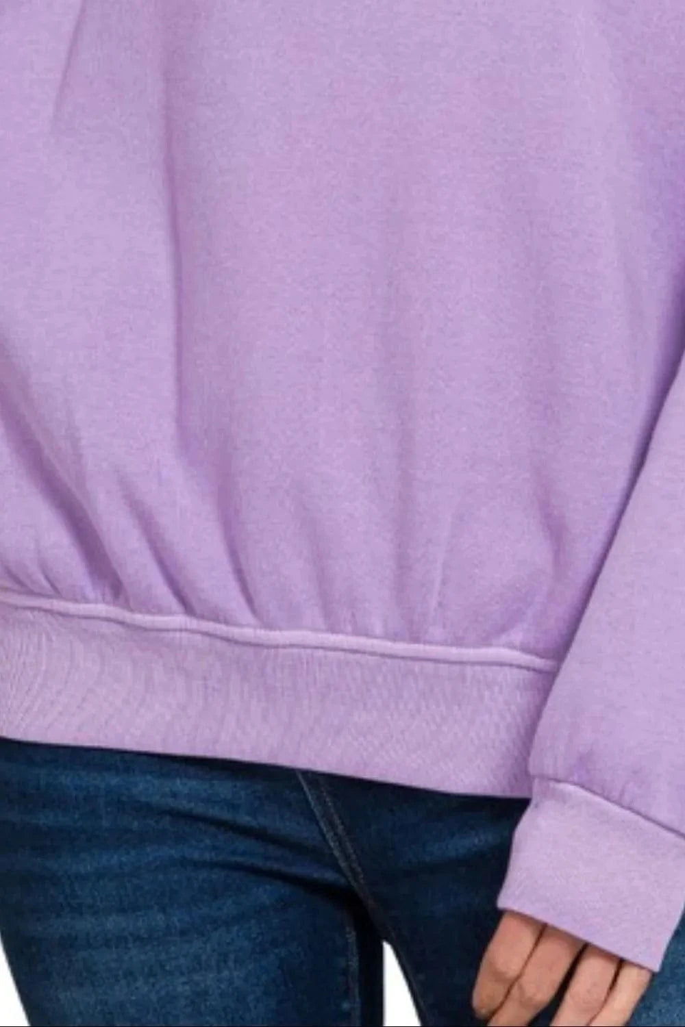 Zenana Soft Fleece Pigment Dye Round-neck Sweatshirts - Fashorio