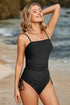 Fashorio Swimwear Black / S Drawstring Spaghetti Strap One-Piece Swimwear