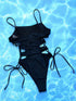 Fashorio Swimwear Cutout Lace-Up Spaghetti Strap One-Piece Swimsuit