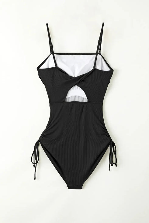 Fashorio Swimwear Drawstring Spaghetti Strap One-Piece Swimwear
