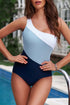 Fashorio Swimwear Light Blue / S Full Size Cutout Color Block Sleeveless One-Piece Swimwear