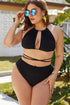 Fashorio Swimwear Plus Size Cutout Tied Backless Bikini Set