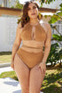Fashorio Swimwear Plus Size Cutout Tied Backless Bikini Set