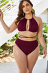 Fashorio Swimwear Plus Size Cutout Tied Backless Bikini Set