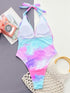 Fashorio Swimwear Tie-Dye Halter Neck One-Piece Swimsuit