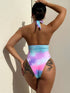 Fashorio Swimwear Tie-Dye Halter Neck One-Piece Swimsuit