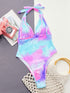 Fashorio Swimwear Tie-Dye Halter Neck One-Piece Swimsuit