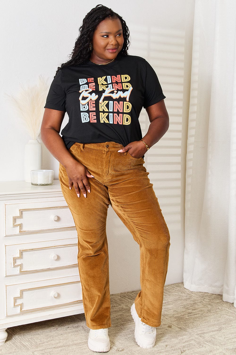 Simply Love BE KIND Graphic Round Neck T-Shirt - Fashorio