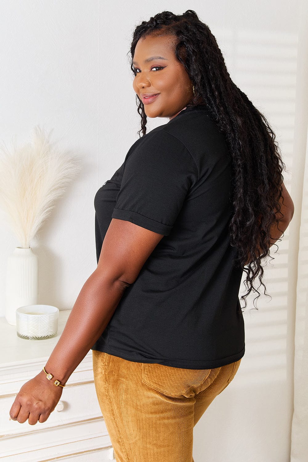 Simply Love Letter Graphic Round Neck T-Shirt - Fashorio