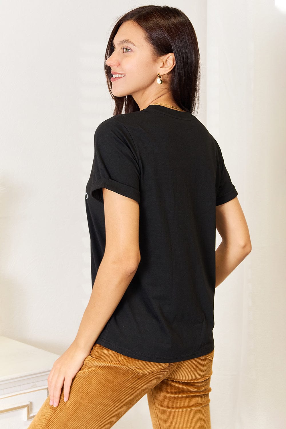 Simply Love Letter Graphic Round Neck T-Shirt - Fashorio