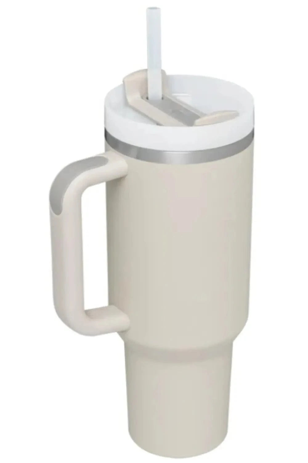 Stainless Steel Tumbler with Upgraded Handle and Straw Tan One Size - Fashorio