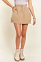 ADORA Drawstring Skort with Pockets Tan - Fashorio