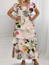 Fashorio Tan / S Ruffle Layered Printed Maxi Dress