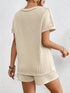 Fashorio Texture Round Neck Top and Shorts Lounge Set