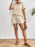 Fashorio Texture Round Neck Top and Shorts Lounge Set