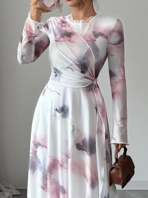 Fashorio Tie-Dye Long Sleeve Maxi Dress
