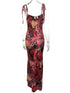 Fashorio Tie Front Floral Print Maxi Dress