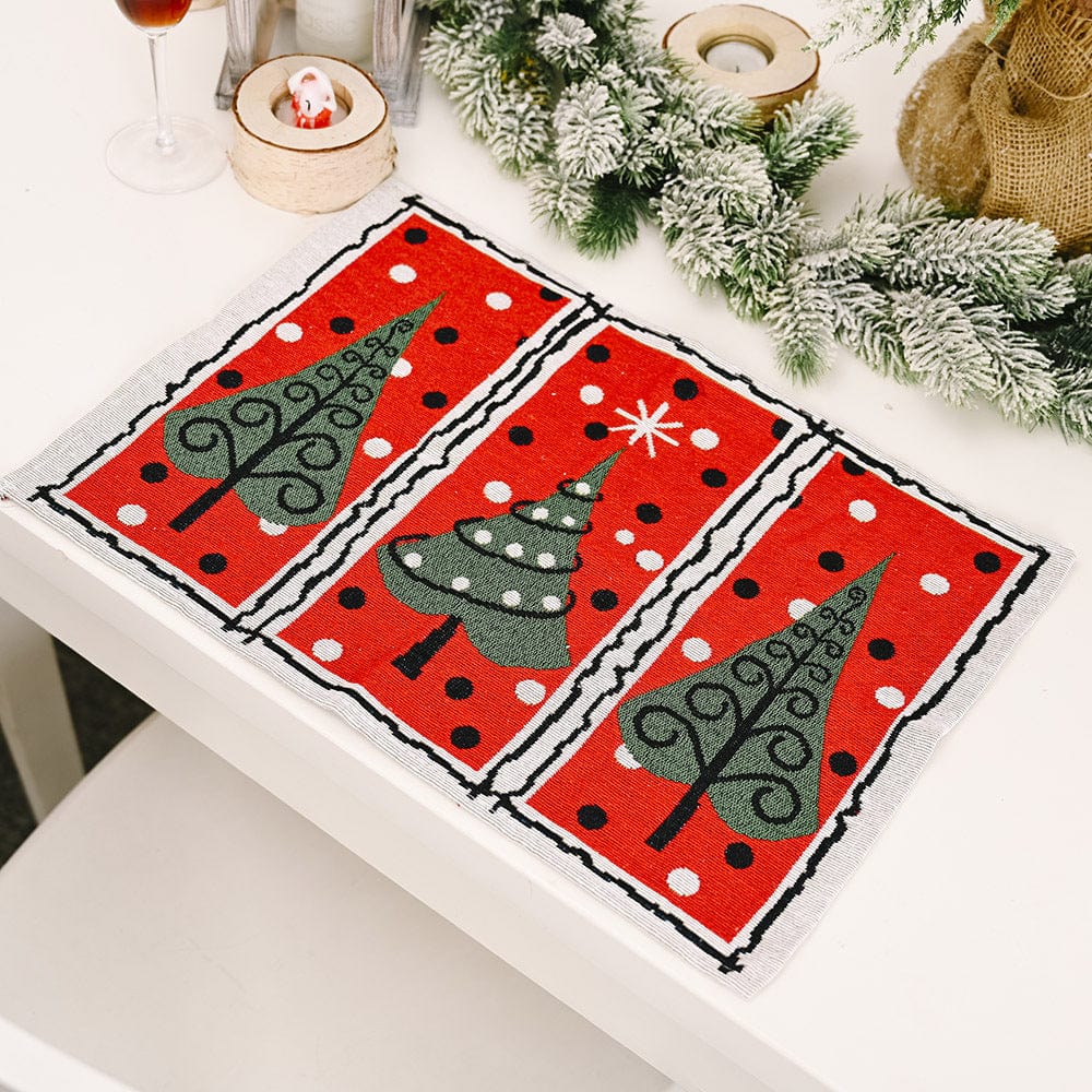 Assorted 2-Piece Christmas Placemats Tree One Size - Fashorio
